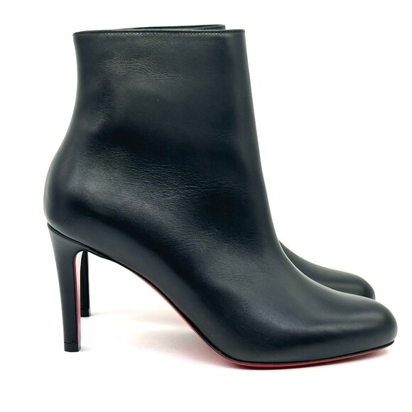 Christian Louboutin PUMPPIE BOOTY 85 Leather Ankle Boots Heels Black - Picture 10 of 15